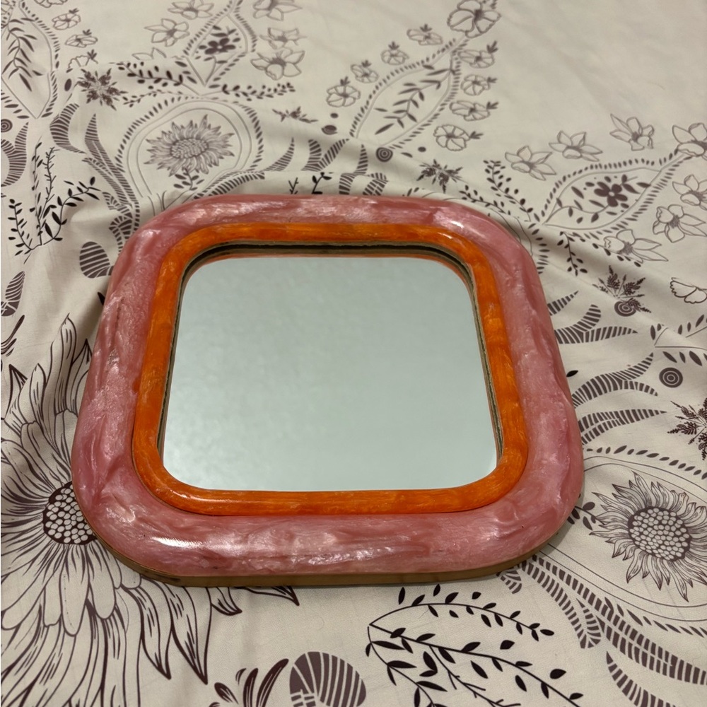 Pink and Orange Decorative Mirror